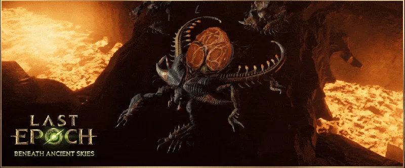 Draal enemy standing in a lava-filled cavern