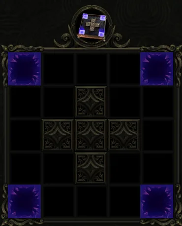Last Epoch Idol Grid with blocked center and corner squares and equipped Idols