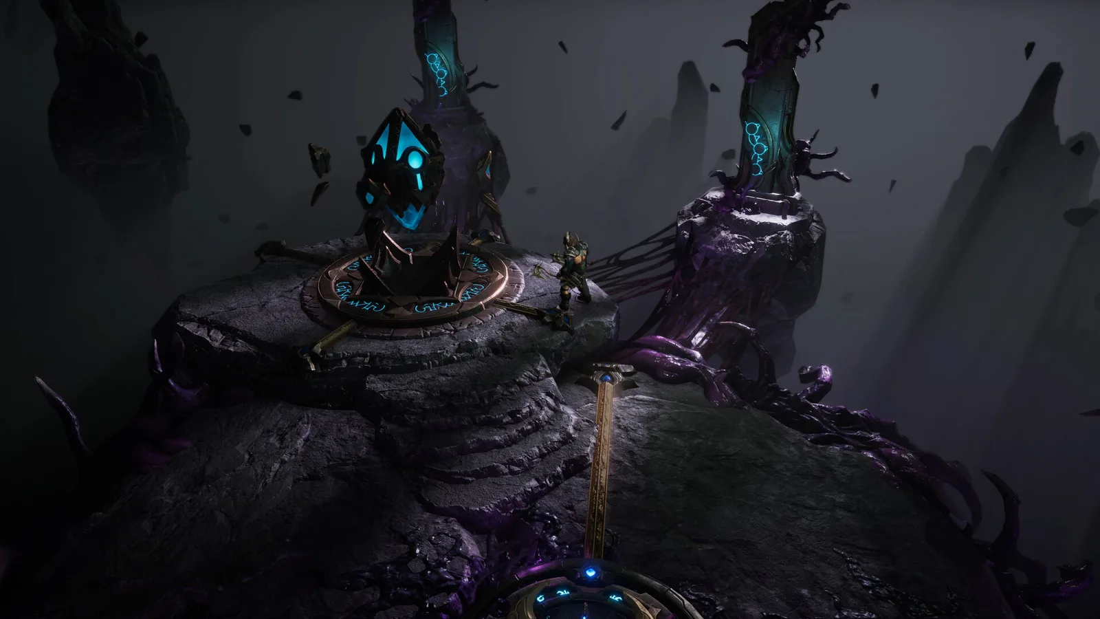 Last Epoch floating island environment with a glowing portal