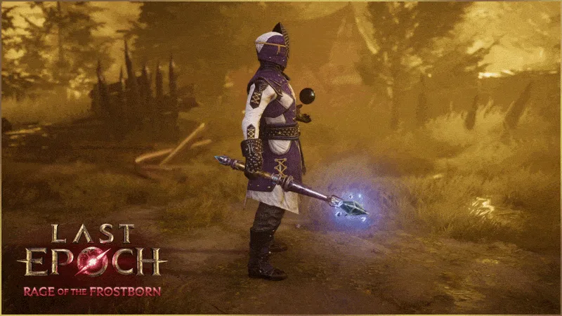 Hailborne Rod wand cosmetic shown on a Last Epoch character